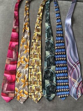 Lot of 6 Vintage Jerry Garcia J. Garcia 100% Silk Neckties Grateful Dead Art